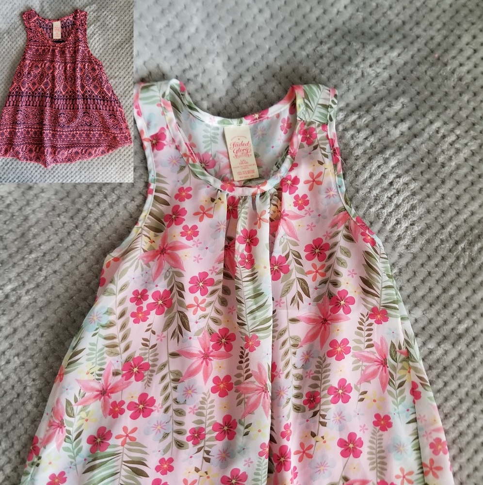 SET of 2 Girls Racerback Layered Tank Tops size 12